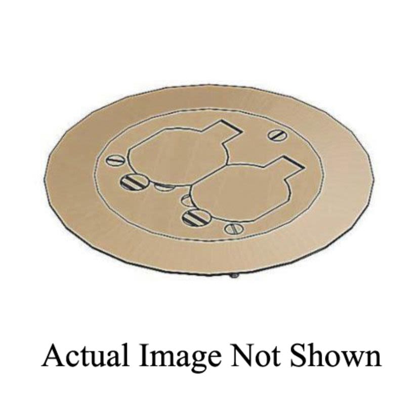 Thomas & Betts Steel City® MopTite™ P-60-CACP 1-Piece Carpet Plate With Duplex Hinged Lift Lid, 5-3/4 in Dia, Brass